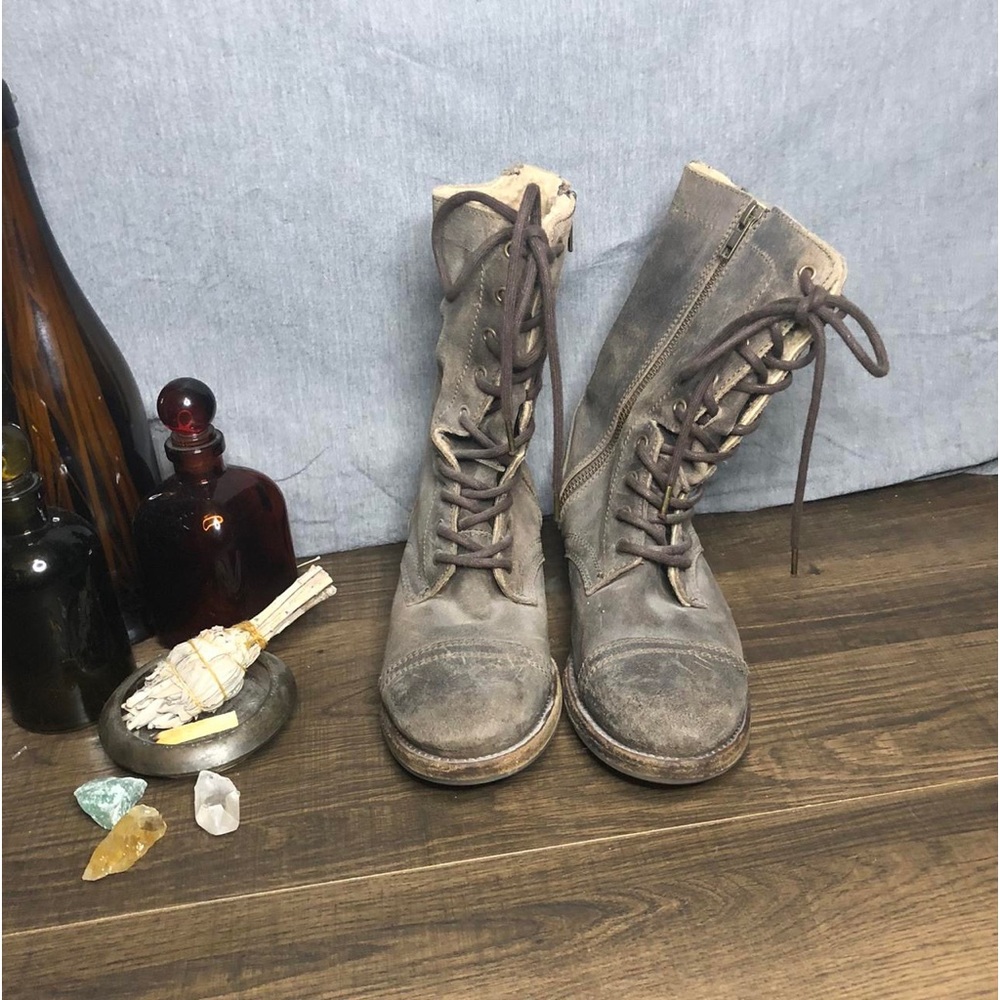 All Saints Leather and shearling lined boots